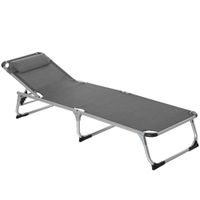 Sonnenliege Relaxliege 5-fach verstellbar faltbar ergonomisch Netzstoff Grau 170 x 60 x 76 cm