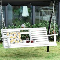 Hängebank 2-3 Sitzer Tannenholz 150 x 75 x 53 cm Weiß