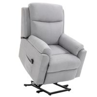 elektrischer Aufstehsessel Sessel mit Aufstehhilfe für Senioren Leinen-Touch Grau 83 x 89 x 102 cm