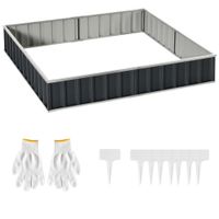 Hochbeet DIY Gartenbeet mit T-Form-Pflanzenschilder Handschuhe Stahl