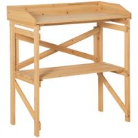 Pflanztisch mit Ablagefläche Gärtnertisch Holz Hellbraun 80 x 40 x 84 cm