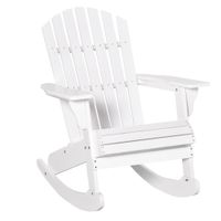Adirondack Gartenstuhl Schaukelstuhl Schaukelsessel Gartenmöbel Balkonstuhl Weiß 77 x 94 x 97 cm