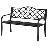 Gartenbank 2-Sitzer Terrassenbank Schwarz 128 x 58,5 x 89 cm