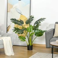 110 cm künstlicher Monstera Dekopflanze Kunststofftopf für drinnen und draußen