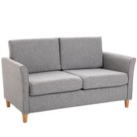 2-Sitzer Sofa abnehmbar mit Kissen 200 kg-Belastbarkeit Schaumstoff Hellgrau 141 x 70 x 78 cm
