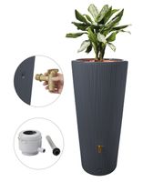 VASO 2in1 DECOR Regenspeicher 220 Liter inkl. Anschlussset und Auslaufhahn graphite grey