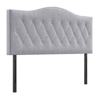 Kopfteil für Bett gepolstert in grau Pappel Polyester 185 x 8 x 134 cm