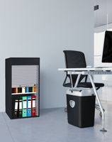 Büroschrank mit Rollladen Aktos L Schwarz