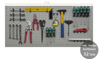 XL Lochwand mit Hakensortiment 52tlg. _Hellgrau _ 98 x 46 cm