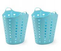 Set: 2 x Kreher Flexibler Tragekorb 65 Liter (Blau)