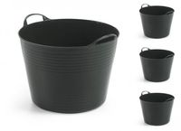 Set: 4 x Kreher Flexibler Mehrzweckkorb 42 Liter (Schwarz)