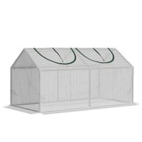 Foliengewächshaus mit Fenster PE Tomatenhaus 120x60x60cm Weiß