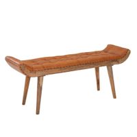 Sitzbank Echtleder 125x50x38 cm