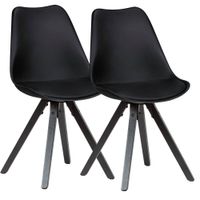 2er Set Esszimmerstuhl 87 x 52 x 49 cm Schwarz