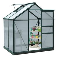 Gewächshaus Aluminium Treibhaus mit Dachfenster 190 x 132 x 201 cm