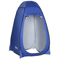 Pop up Mobiles Camping Duschzelt mit Innentasche Wasserfest Polyester Dunkelblau 120 x 120 x 190 cm