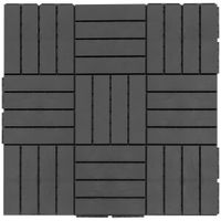 9er Set Terassenfliesen Balkon Patio 30x30 cm Bodenbelag Innen Außen Kunststoff Schwarz