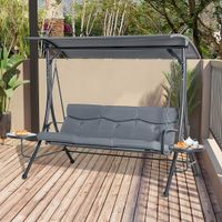 Hollywoodschaukel 3-Sitzer Gartenschaukel mit verstellbarem Sonnendach
