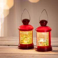 LED Schneelaterne LEVI - Weihnachtsmann