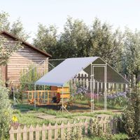 Hühnerstall Freilaufgehege XXL mit Schatten Dach Stahl 3 x 4 x 2 m
