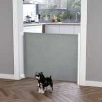 Hunde Türschutzgitter ausziehbar und Einrollbar PVC Grau 115L x 82,5H cm