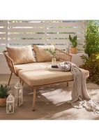 2-Sitzer Liegesofa MARIANE Gartenliege inkl. Hocker braun/cream