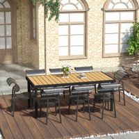 Gartentisch für 8 Personen, ca. 190 x 90 x 74 cm Gartenmöbel - Natur