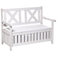 Sitzbank mit Stauraum 2-Sitzer Gartentruhe Truhenbank Kissentruhe Aufbewahrung Weiß 115 x 61 x 85 cm