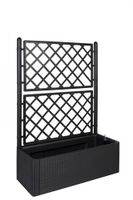 XL Rankgitter, Spalier mit Pflanzkasten in Rattan-Design, Farbe: Anthrazit