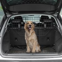 Hunde Universal Kofferraumgitter verstellbar Metall schwarz (90-120) x 40,5 cm