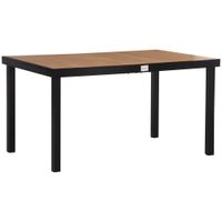 Gartentisch für 6 Personen, ca. 140 x 90 x 74 cm - Natur/Schwarz
