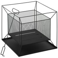 Feuerschale modern Feuerkorb rechteckig für Garten Camping BBQ Metall Schwarz 45 x 45 x 43 cm
