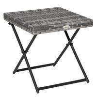 Polyrattan Beistelltisch klappbar Couchtisch Gartenmöbel Falttisch Metall Grau 40 x 40 x 40 cm