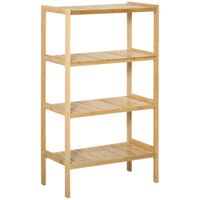 Standregal Bücherregal 4-stufiges Büroregal Bambusregal Lagerregal Natur