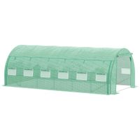 Foliengewächshaus 6x3x2m mit aufrollbar Abdeckungen Folientunnel Treibhaus UV-Schutz Grün