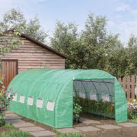 Foliengewächshaus 6x3x2m mit aufrollbar Abdeckungen Folientunnel Treibhaus UV-Schutz Grün