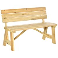Gartenbank 2-Sitzer aus Massivholz 116 x 56 x 80 cm