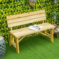 Gartenbank 2-Sitzer aus Massivholz 116 x 56 x 80 cm