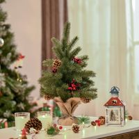 Weihnachtsbaum 50 cm Kunsttanne stabiler und haltbarer Sockel Grün Ø28 x 50 cm