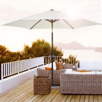 Sonnenschirm Knickschirm Gartenschirm Marktschirm Handkurbel Beige