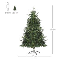 Weihnachtsbaum 1,5 m Christbaum Kunsttanne 946 Zweige Metallfuß PVC Grün Ø95 x 150H cm