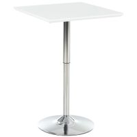 Bartisch Bistrotisch Pub Höhenverstellbarer Quadratischer Stehtisch Tisch Weiß 60x60x69-92 cm