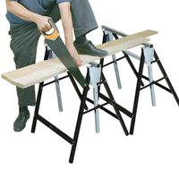Sägebock höhenverstellbar, faltbar, Metall, schwarz, 200 kg, 68×56 cm, 80–130 cm 