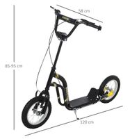 Kinderroller mit Luftreifen 12 Zoll Schwarz