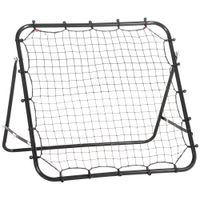 Fußball Rebounder Kickback Tor Rückprallwand Netz für Baseball Fußball Fußballtor für Training Verstellbarer Winkel Metallrohr PE Gewebe 96 x 80 x 96 cm Schwarz