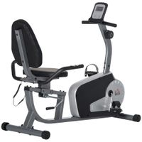 Liegeergometer Heimtrainer Fahrradtrainer mit LCD-Anzeige einstellbar Nutzergewicht bis 110 kg 8 stufig einstellbarem Magnetwiderstand Stahl ABS