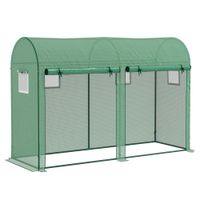 Foliengewächshaus Tomatengewächshaus Treibhaus Folientunnel Frühbeet 4 Fenster und 2 Türen Grün