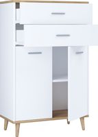 Seitenschrank "Landos" Weiß/Honig-Eiche
