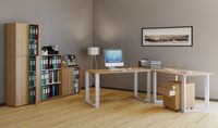 Eck-Schreibtisch "Lona" 190x190x80 U-Füße Sonoma-Eiche/Weiß