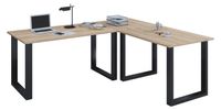 Eck-Schreibtisch "Lona" 190x190x80 U-Füße Sonoma-Eiche/Schwarz